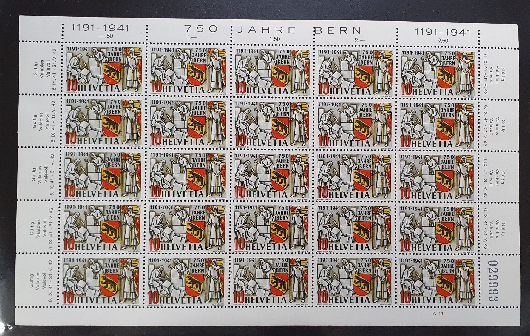 Tous les timbres: Spinne auf Hammer, Bogen postfrisch – Neuf (Voir description) à Kreuzlingen par Rschweiz1 1