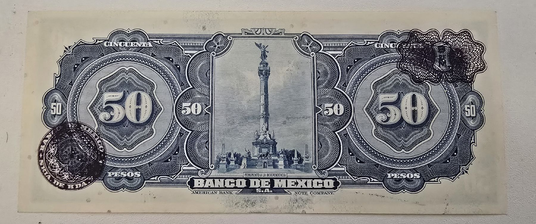 Billets de banque: Mexico 50 pesos 1954 P 49 – D'occasion à Yens par banknotescollection 1