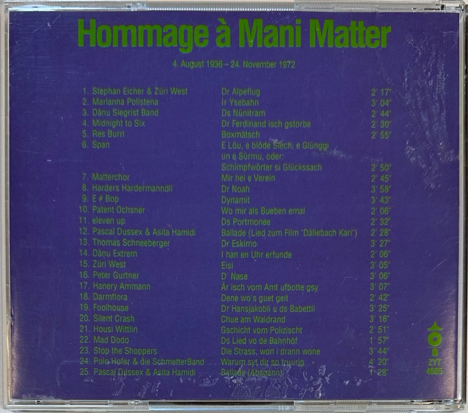 CD: Matter Rock (Hommage À Mani Matter) – Usato da Martigny venduto da jereq 1
