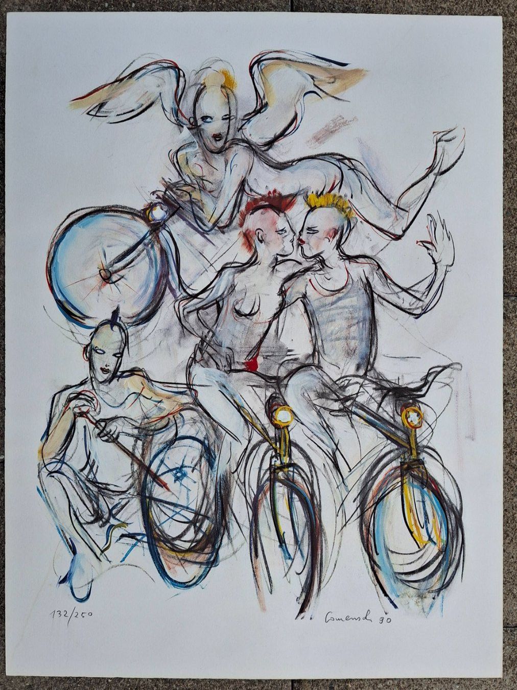 Grafica & Litografie: Mario Comensoli "Velofahrer" – Usato da Regensdorf venduto da 8046NORD