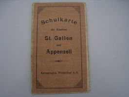 Schulkarte St. Gallen Appenzell, 1913, Kartographie Winte...