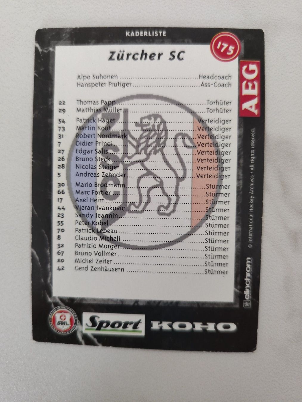 Carte collezionabili: Divers cartes ZSC saison 96-97 – Usato da Plagne venduto da gigi204 1