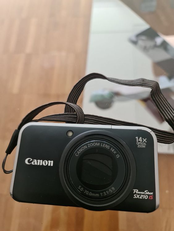 Appareil Photo Numérique Canon PowerShot SX210 IS 14.1MP Noir - Zoom Optique 14x - Occasion Fonctionnel Avec Accessoires