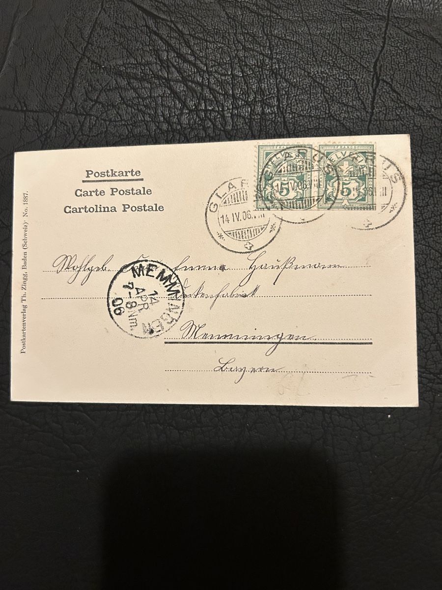 Cartoline postali: Glarus, Volìre im Volksgarten 1906 – Usato da Breganzona venduto da Milesbo 1