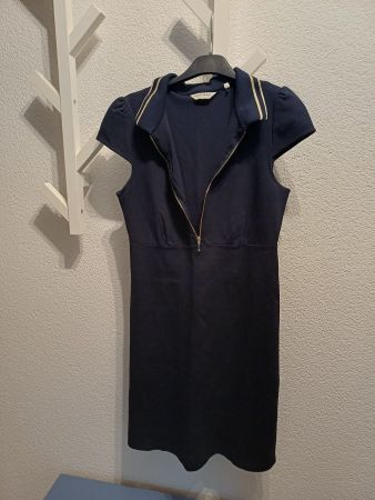 NAF NAF Polo dress, dark blue with gold, Size S