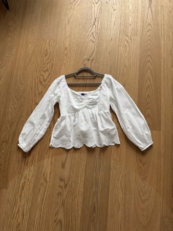 Old Navy Bluse weiss Lochstickerei – Grösse S