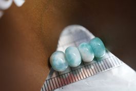 Larimar Disc   gelocht 7mm 4 Stück  Echt ab 1.-  Rausverkauf