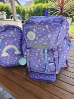 Beckmann Kinderrucksack & Turnsack Einhorn lila mit Etui Grö