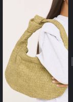 Handtasche geflochten olivgrün Schultertasche neu