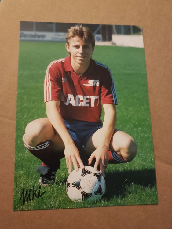 AUTOGRAMMKARTE JÜRGEN KLINSMANN Fußball WM 1990 original adidas Karte