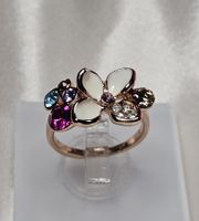 Vergoldeter Ring Blume Gr. 18