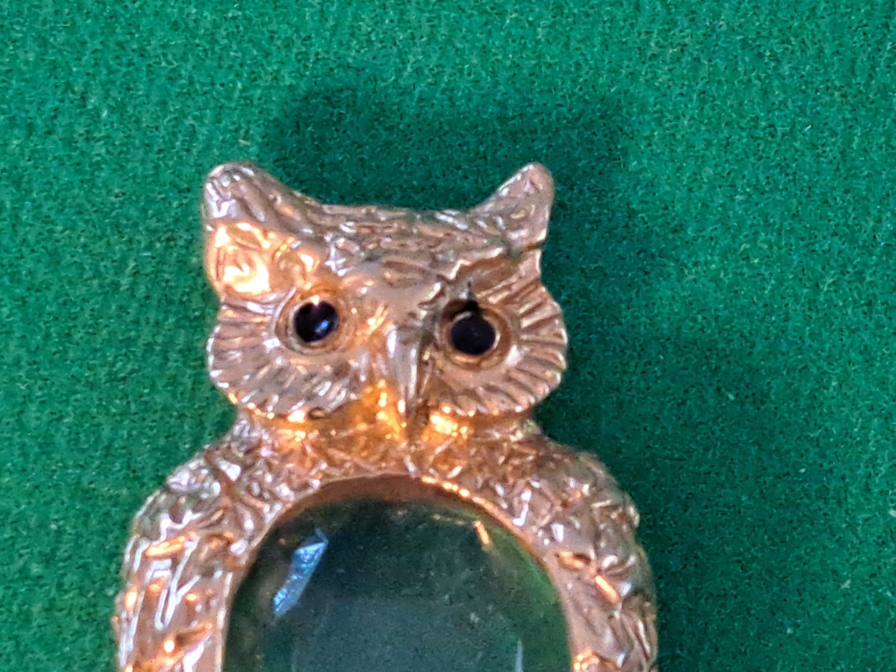 Figuren: Eule Messing mit geschliffenem Kristallglas 7x3cm – Neu (gemäss Beschreibung) aus Spiez von Pistach99 7