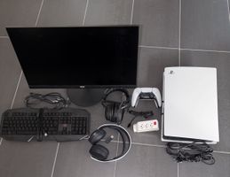 PS5 Digital Ed. + Gaming-Monitor + Zubehör – Komplettpaket