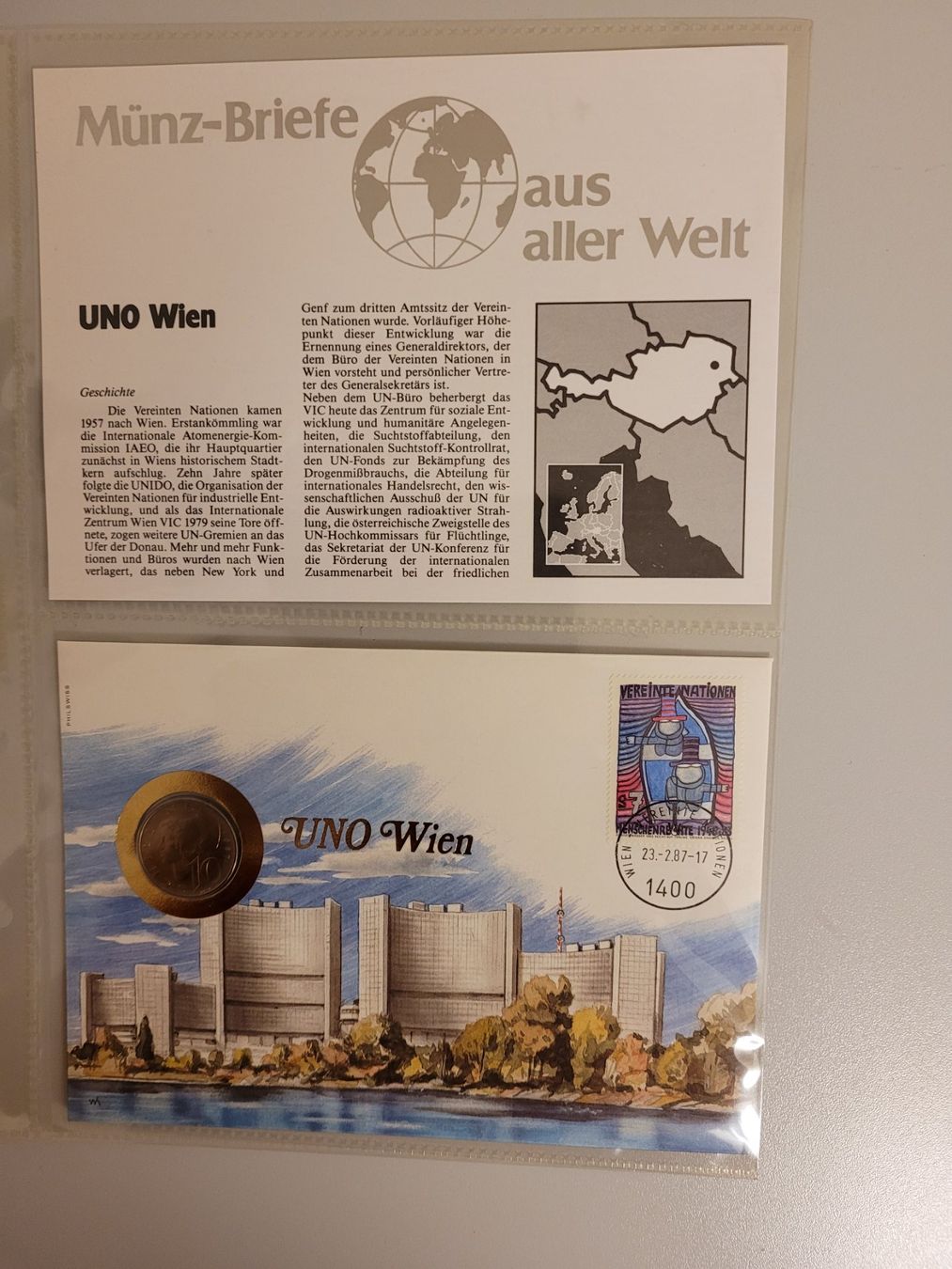 Tutti le monete: Münzbrief UNO Wien – Usato da Bertschikon Gossau venduto da KEO2