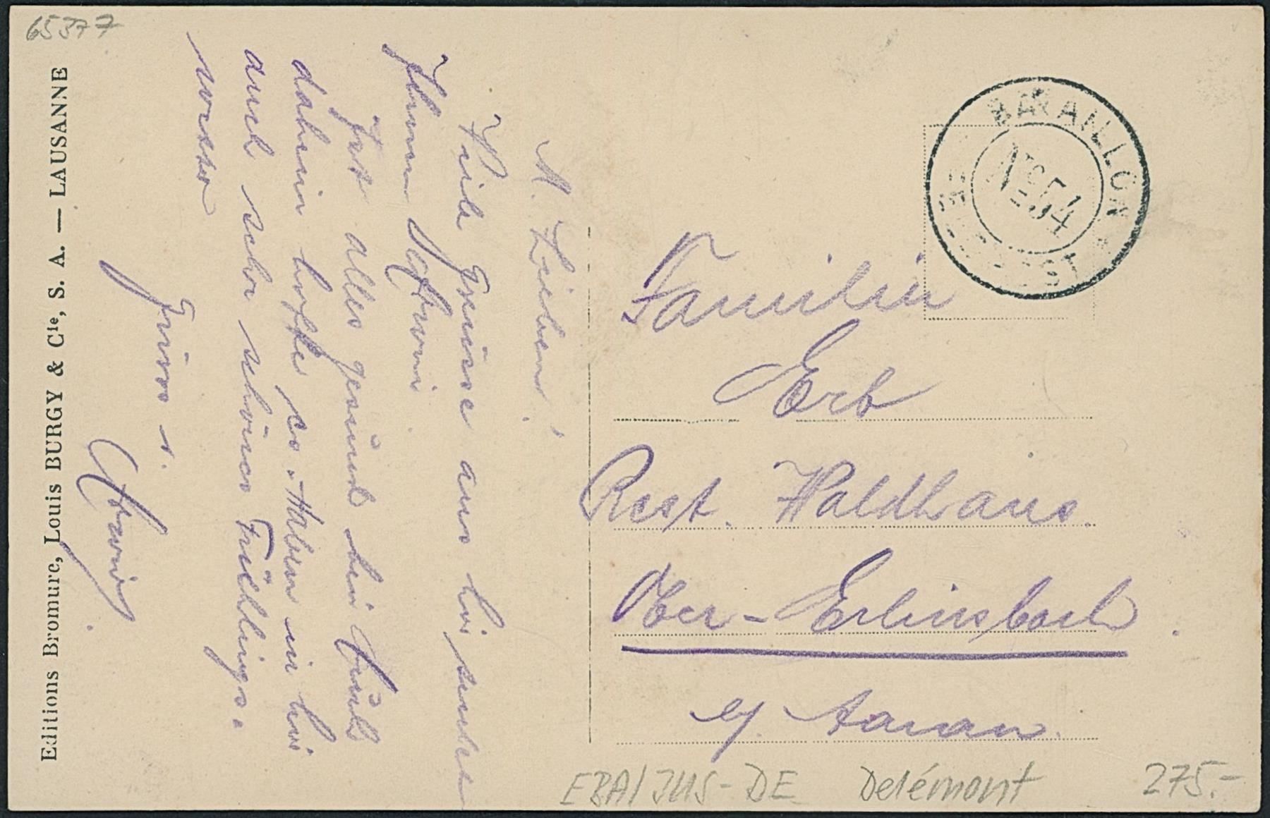 Cartoline postali: JUS Delémont - Bahnhof - Bahn – Usato da Schindellegi venduto da Jonathan77 1