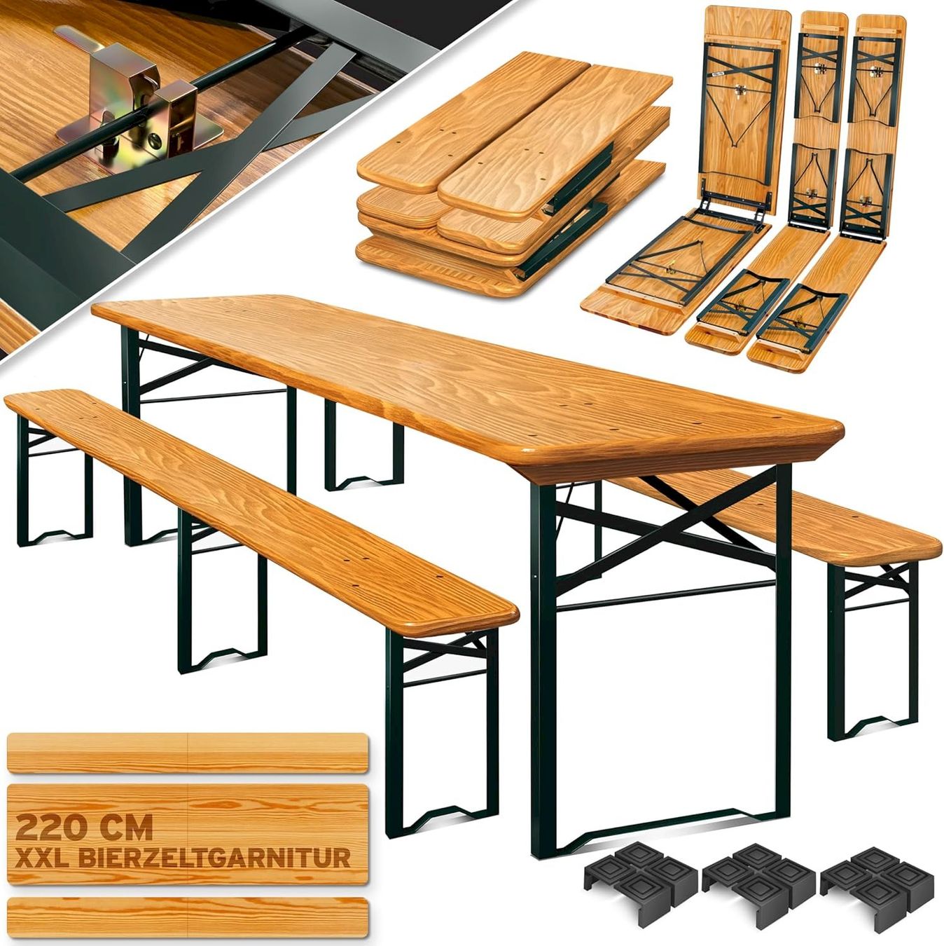 Salotti da giardino: Bierzeltgarnitur 3-Tlg 220x50x77cm – Nuovo e nell'imballaggio originale da Bottighofen venduto da zaap