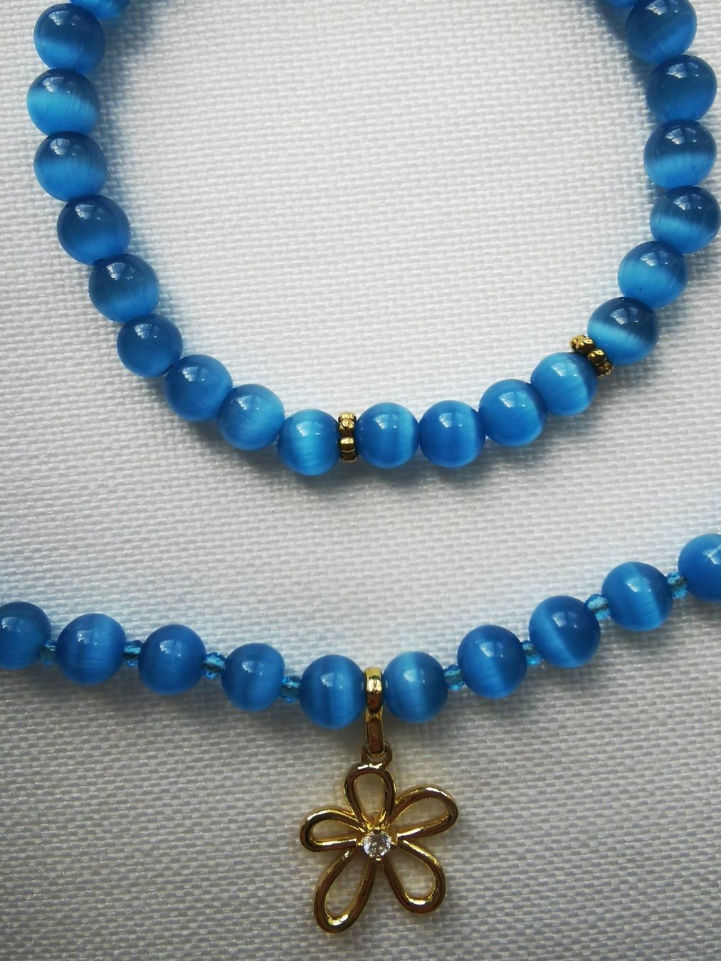Catenine: Blauer Katzenaugenperlen-Shmuckset – Nuovo (secondo la descrizione) da Niedergösgen venduto da lil_s6k8