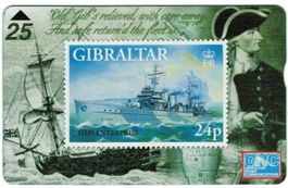 Telefonkarte Gibraltar GIB-66 Schlachtschiff Enterprise ungb