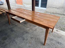 Biedermeier Stil Tisch Schweizer Holz Kirschbaum 230 x 95 cm