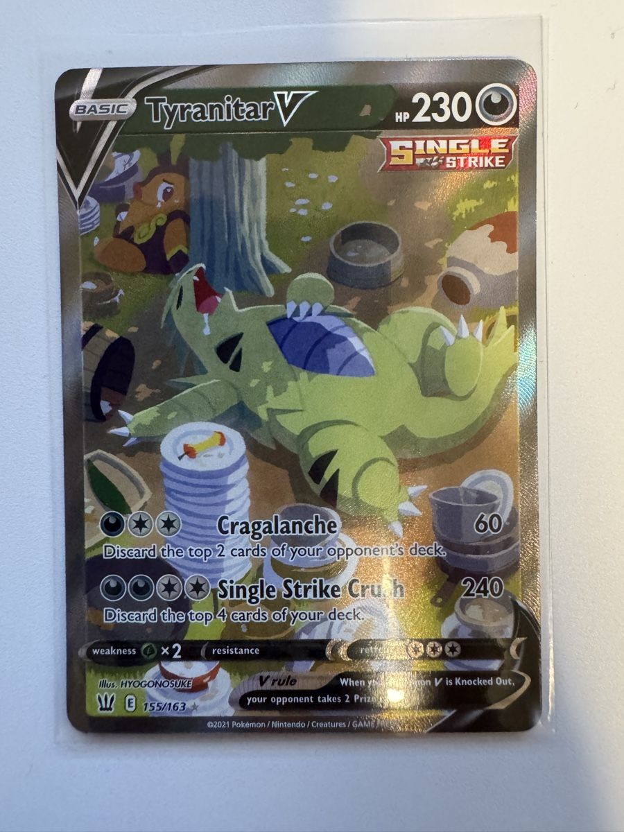 Pokémon Carte collezionabili: Pokemon Tyranitar V 155/163 – Nuovo (secondo la descrizione) da Winterthur venduto da hershanking