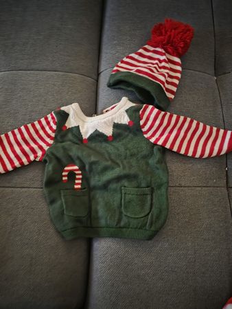 Weihnachts-Outfit, Elfen-Look, Grösse 56!