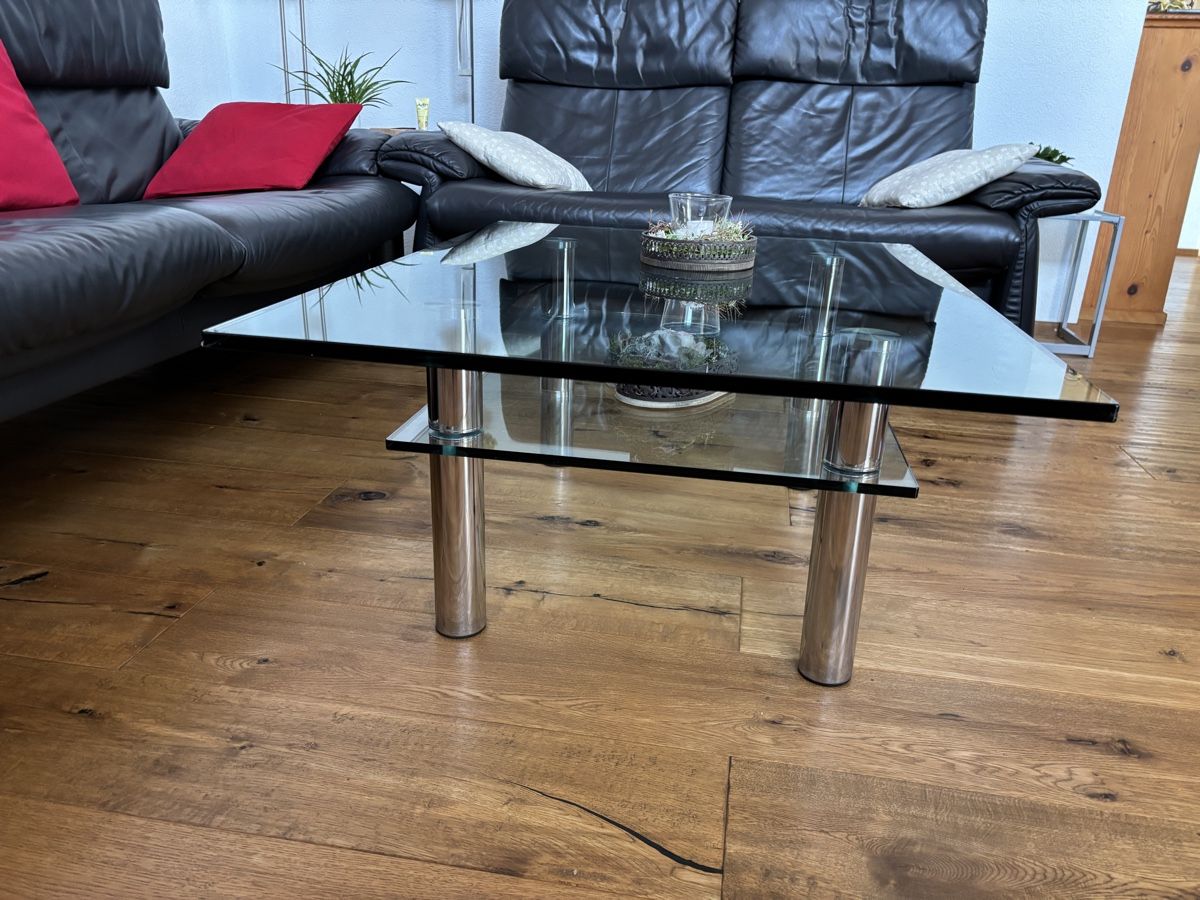 Tavoli: Moderner Glas-Couchtisch mit Ablage, Top Zustand! – Usato da Kappelen venduto da Vremaka 2