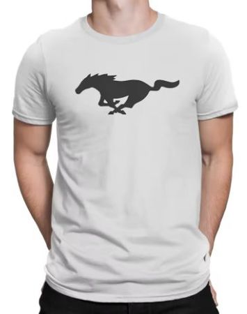 T-Shirt weiss mit Ford Mustang-Logo, Gr. XL