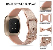 NEUES Armband mit Glitzer für Fitbit Versa 4 Gr. S - 223467