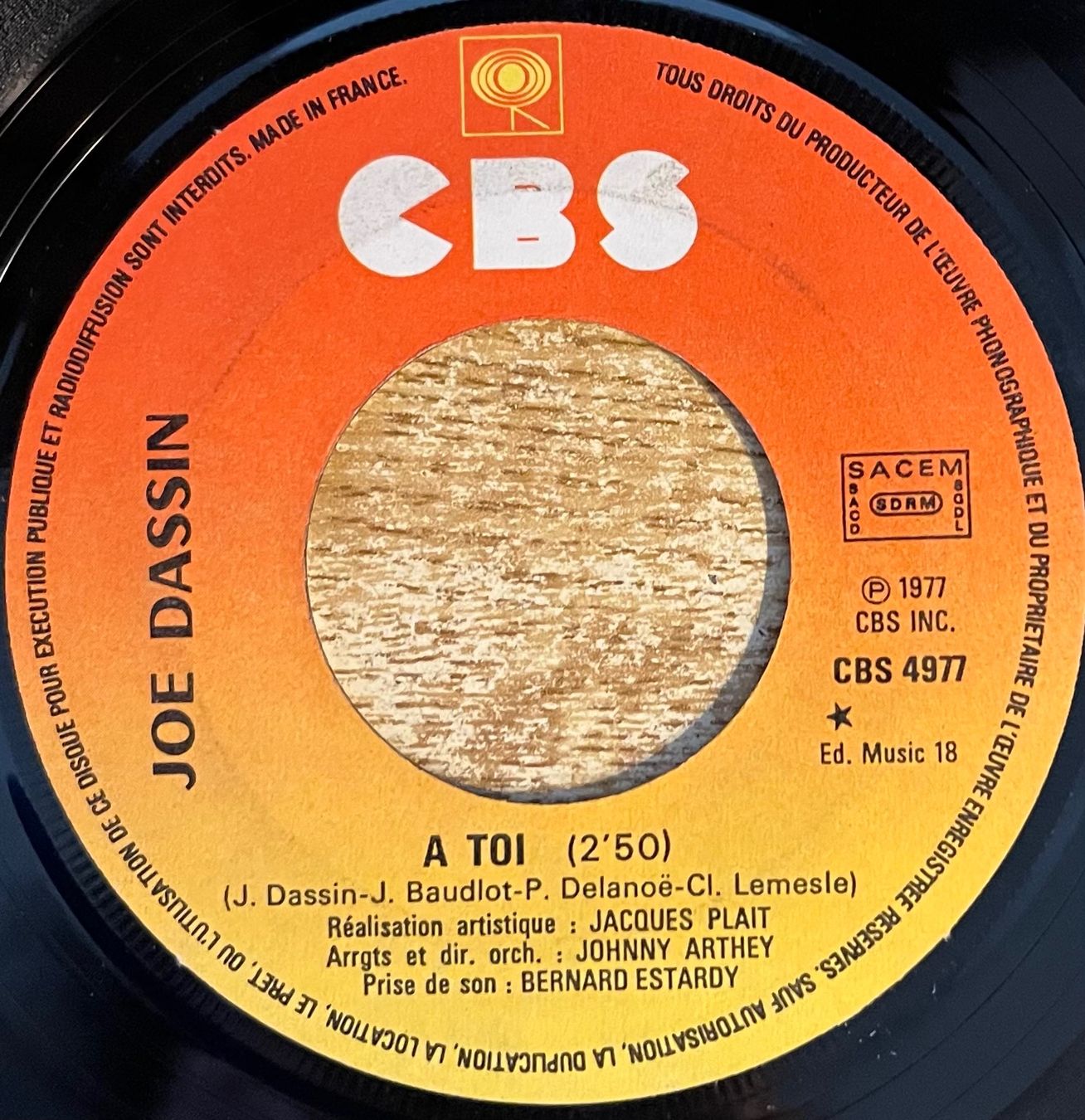 Dischi in vinile: JOE DASSIN - À TOI – Usato da Bussigny venduto da vinyl-pas-cher 2