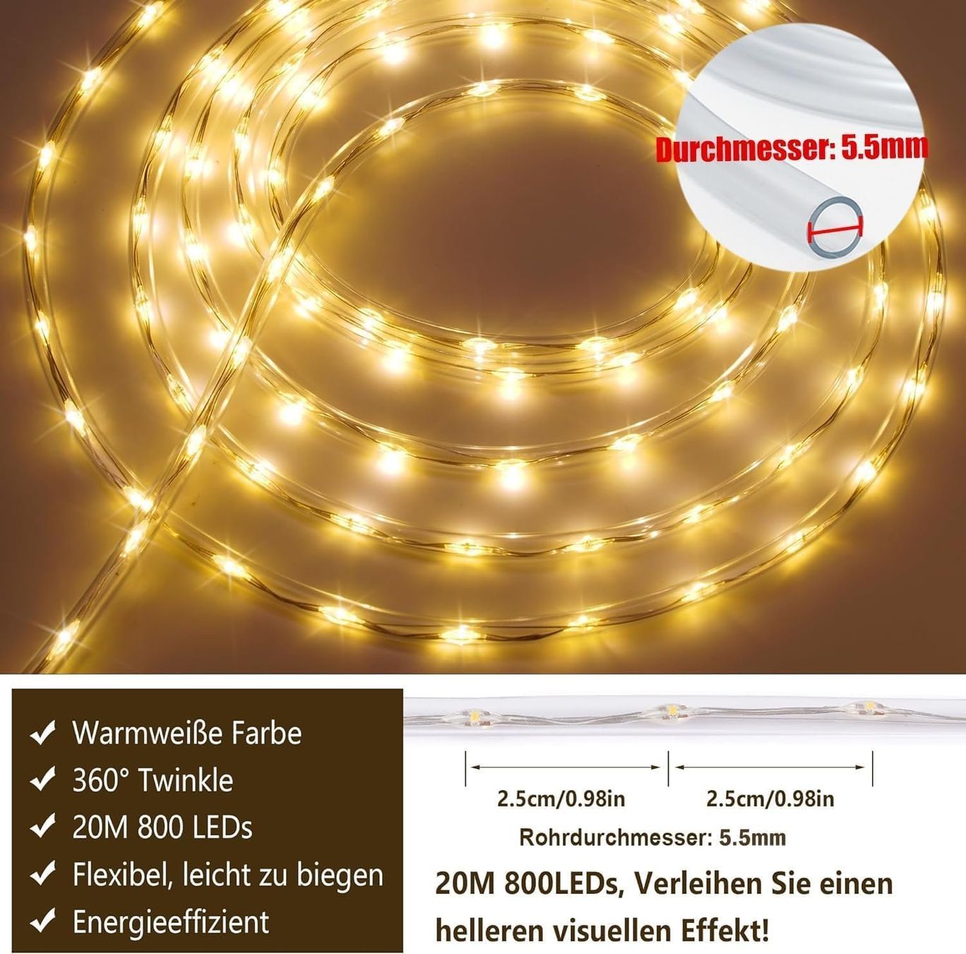 Ghirlande e barre luminose: Solar LED Lichterkette 20m – Nuovo e nell'imballaggio originale da Nuglar venduto da SmartLiving24 1