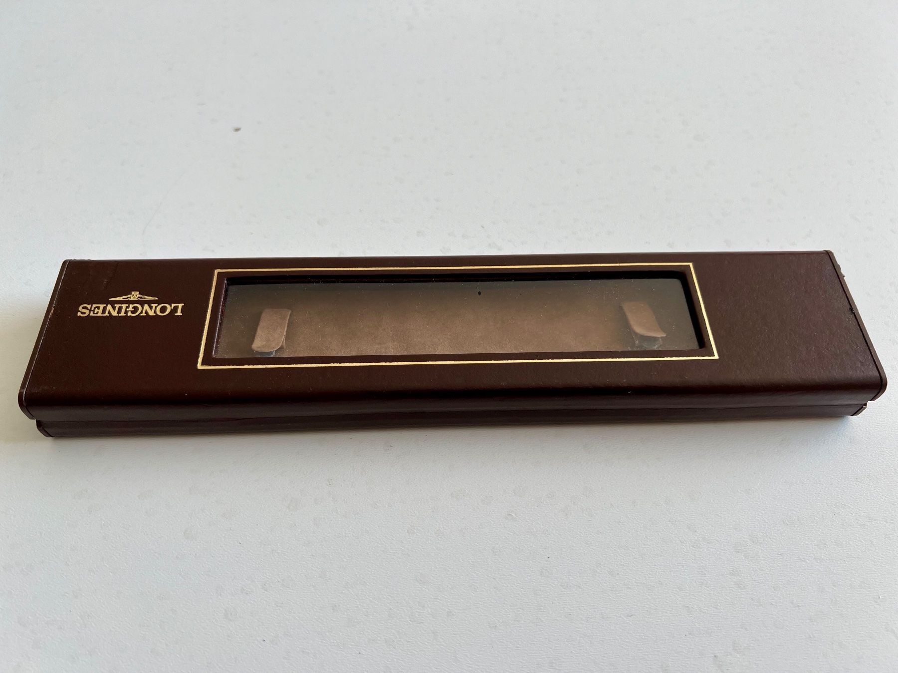 Longines Orologi: LONGINES vintage long brown simili leather box, large window – Usato da Mont-sur-Lausanne venduto da vmi_ym5l 4