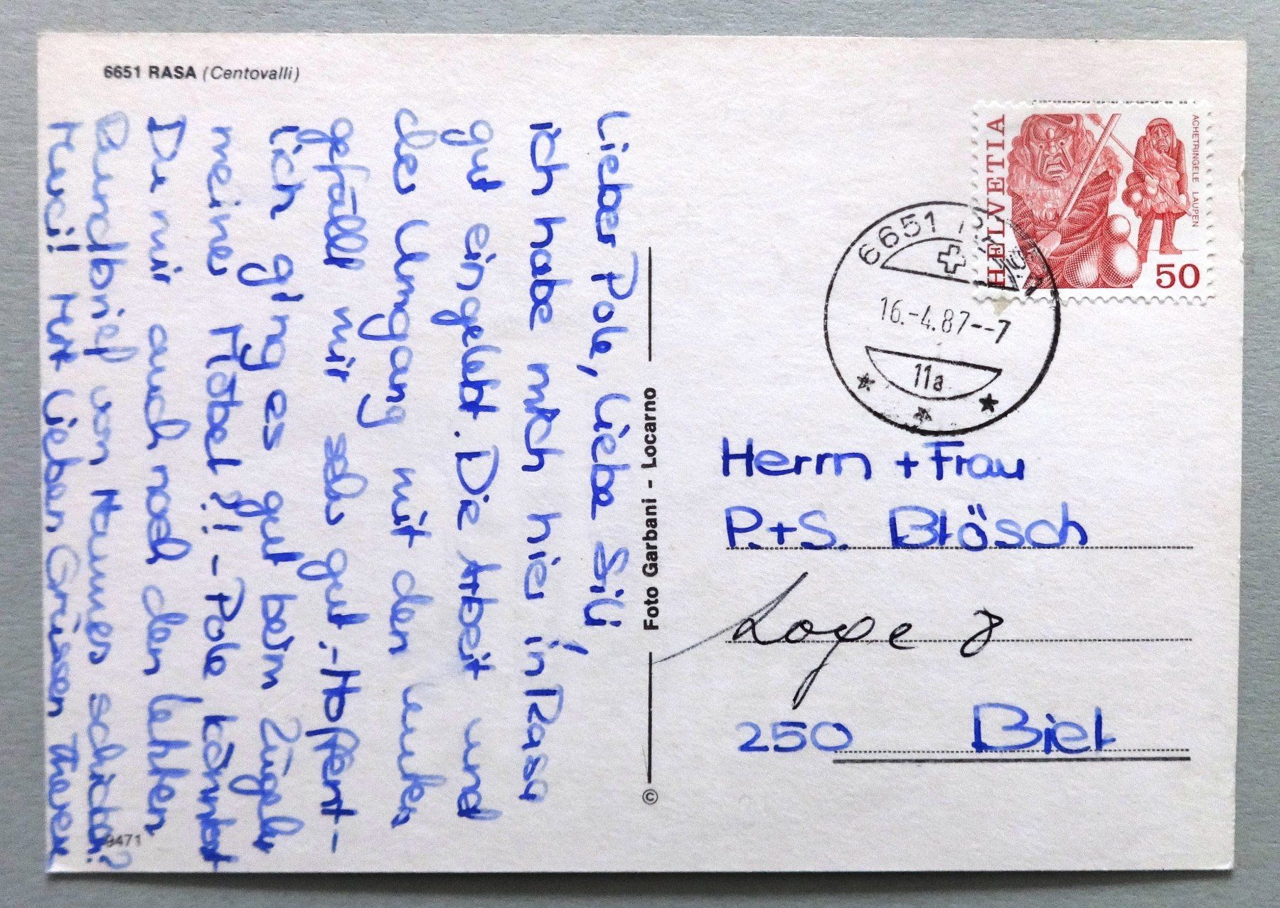 Cartes postales: Rasa (Centovalli) – D'occasion à Fétigny par Billy2miny 1