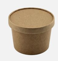 Suppenbecher aus Kraftpapier mit Deckel 500ml / 16oz