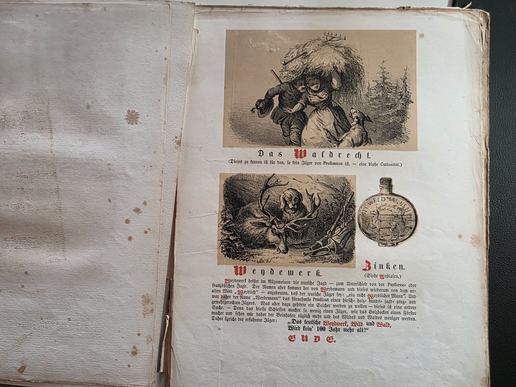 Libri: loses antikes Buch Jäger Sprache - 1855 – Difettoso da Walterswil BE venduto da Lonitti 5