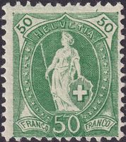 Stehende Helvetia: 90C ungebraucht +Original-Gummi, K: 100.-