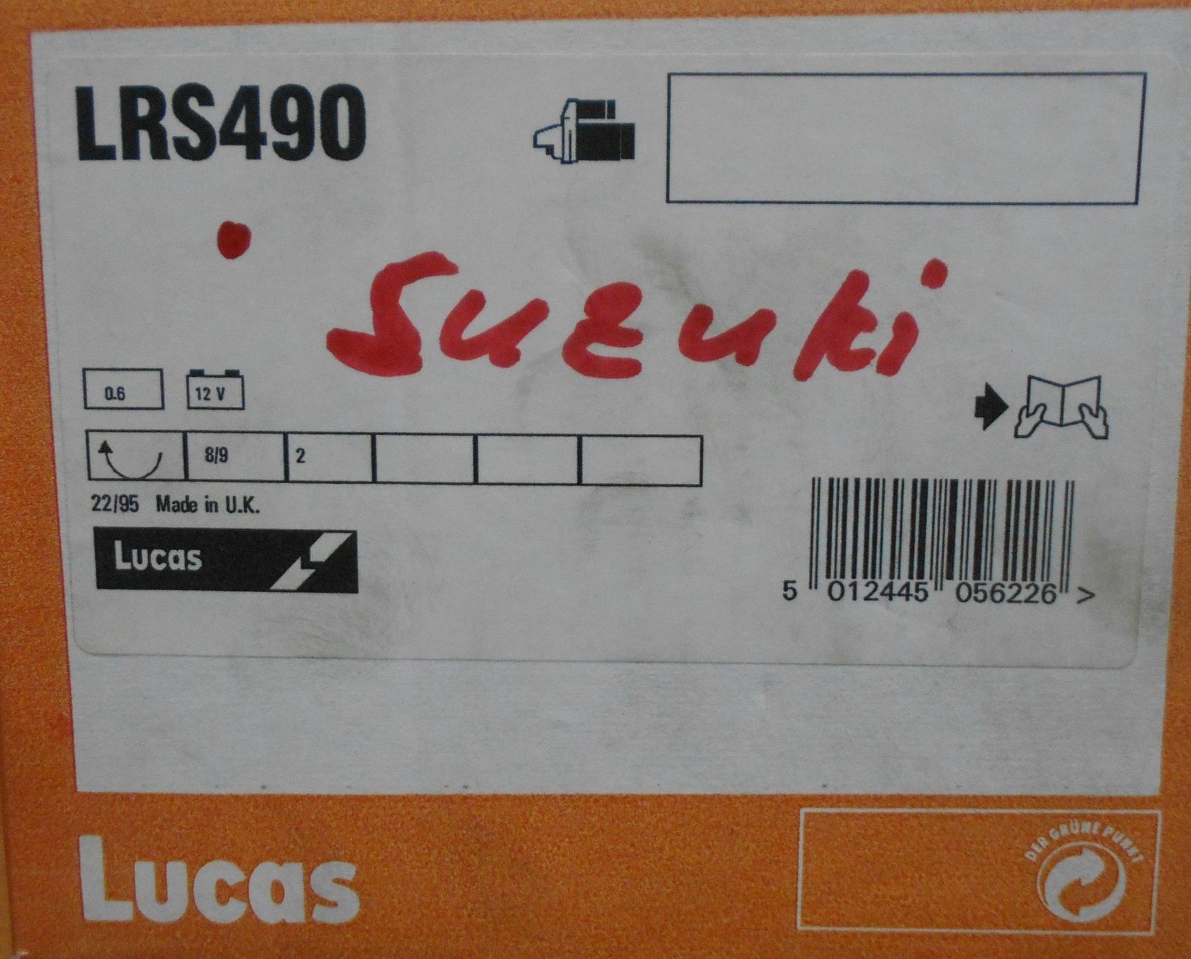 Suzuki Alle Autoersatzteile: Anlasser Lucas LRS 490 Suzuki – Neu und originalverpackt aus Altstätten von rapo-glaus