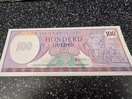 Banknote Suriname 100 Gulden 1 November 1985 