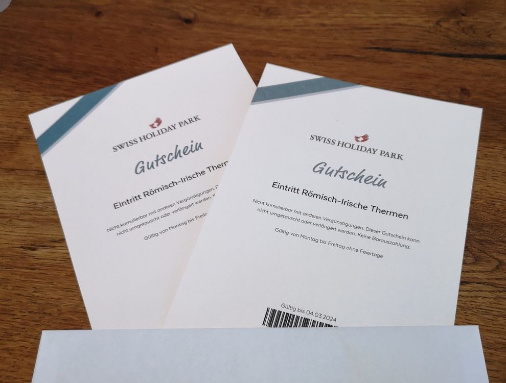 2 Gutscheine Swiss Holiday Park | Kaufen auf Ricardo
