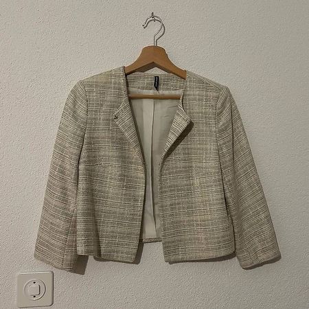 Elegante Bouclé Jacke, Gr. 34 - Perfekt für den Frühling!