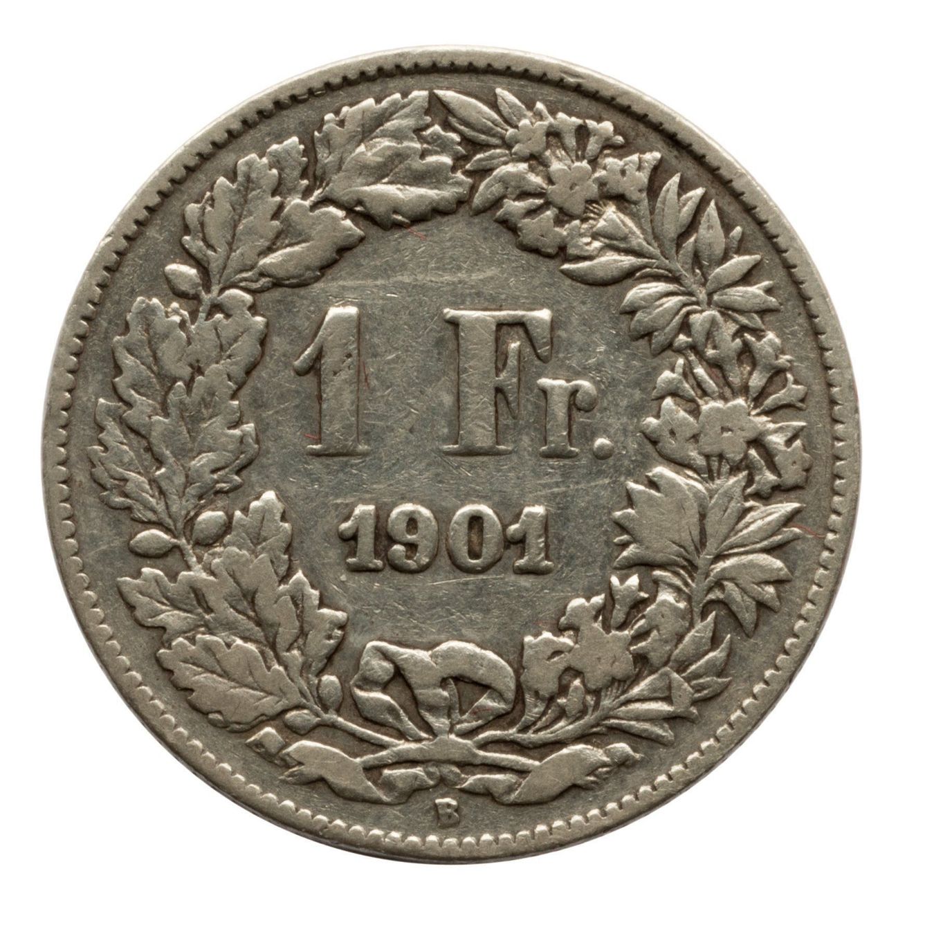 Tutti le monete: Schweiz - 1 Franken - 1901 - Silber – Usato da Rotkreuz venduto da Swiss-Coins