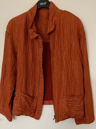 Seiden Ripp Jacke Gr 40/L rostbraun ultraleicht, rostfarbig