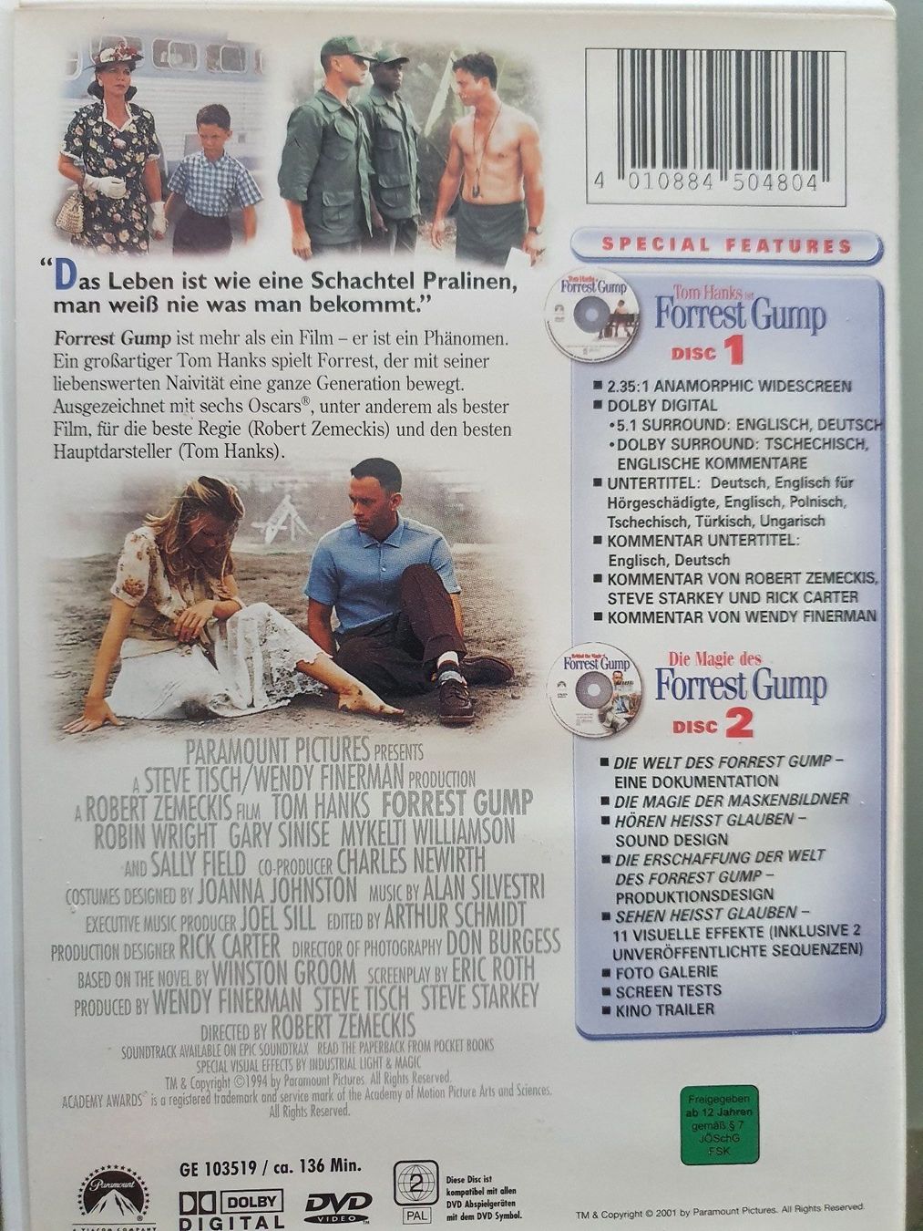 Alle DVDs: Forrest Gump (Tom Hanks) - Doppel DVD – Gebraucht aus Zumholz von Paedin 1