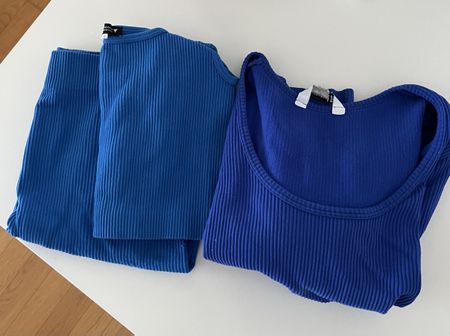 Navy blaues Set: Top + Shorts Zara & Longsleeve Stradivarius