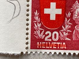 220, postfrisch, verschobener Druck, rückseitiger Abklatsch