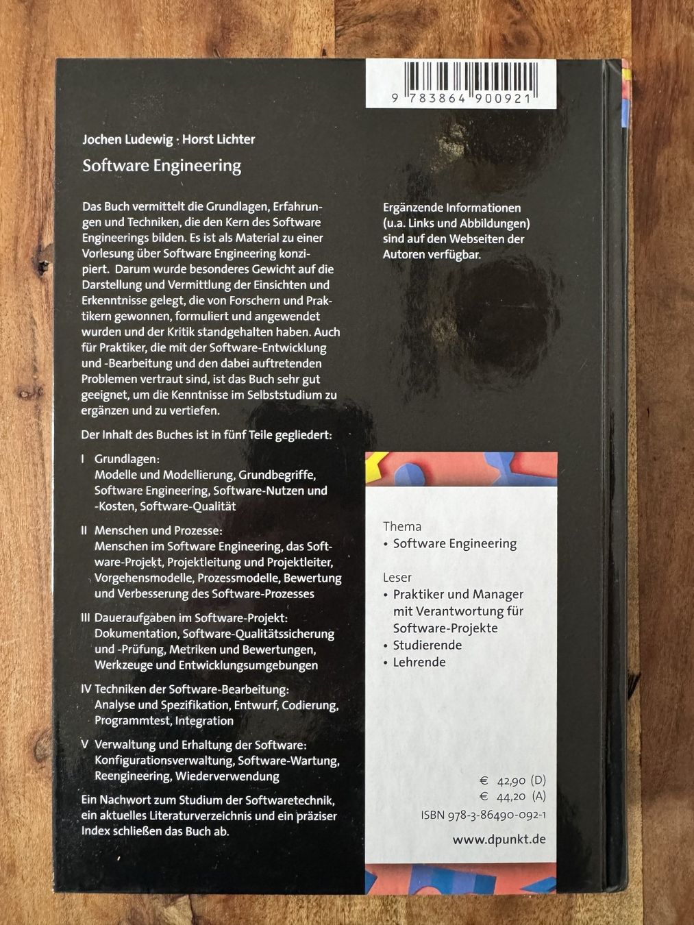 Libri: Software Engineering - Lehrbuch für Studium/Beruf! – Usato da Bern venduto da Beschte 1