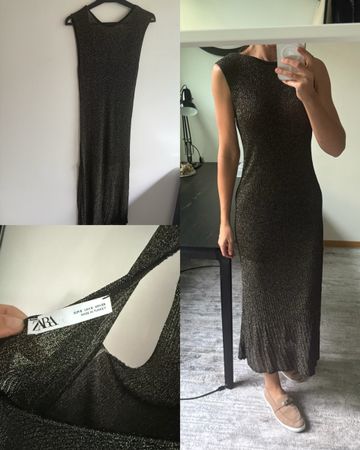 ZARA metallic fabric dress like new! (size S)