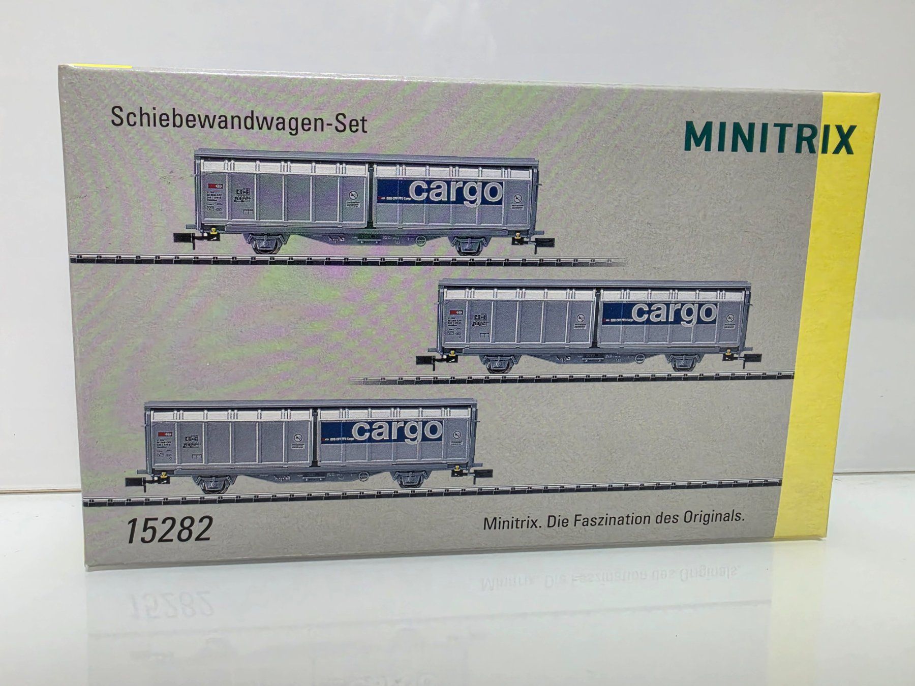 Trix Modelleisenbahnen: Minitrix 15282 SBB Schiebewandwagen-Set SBB Cargo – Neu und originalverpackt aus Neuenhof von ludovicco
