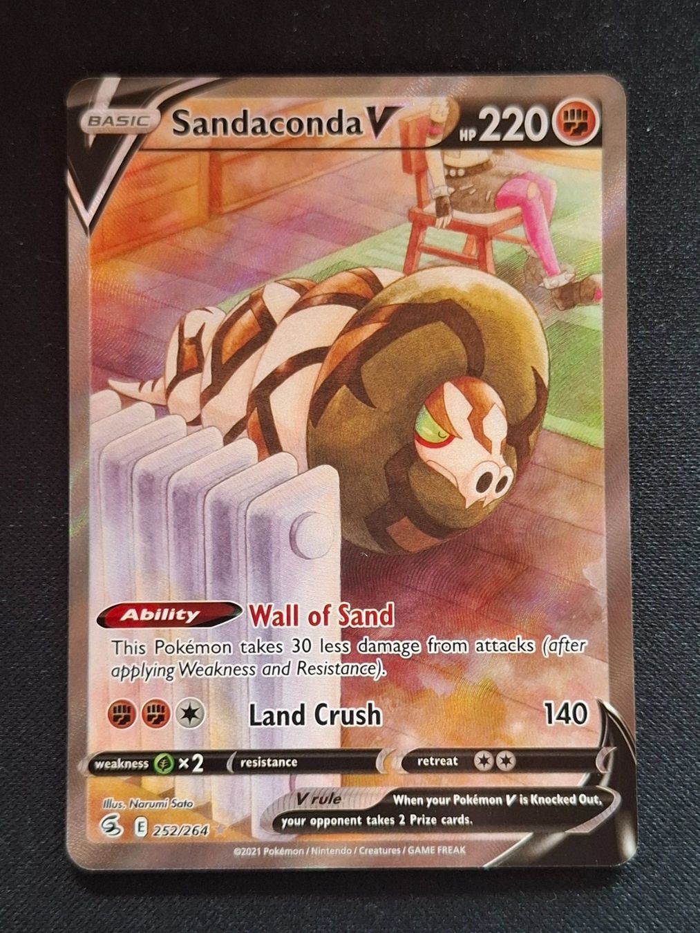 Pokémon Carte collezionabili: Pokemon Sandaconda V 252/264 Fusion Strike – Usato da Gammen venduto da Karbax