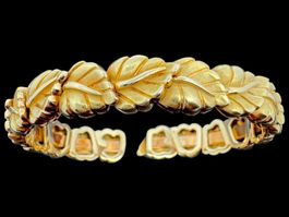 Tiffany & Co Leaf Link Armreif 18k GG Länge 15.4cm *S2587