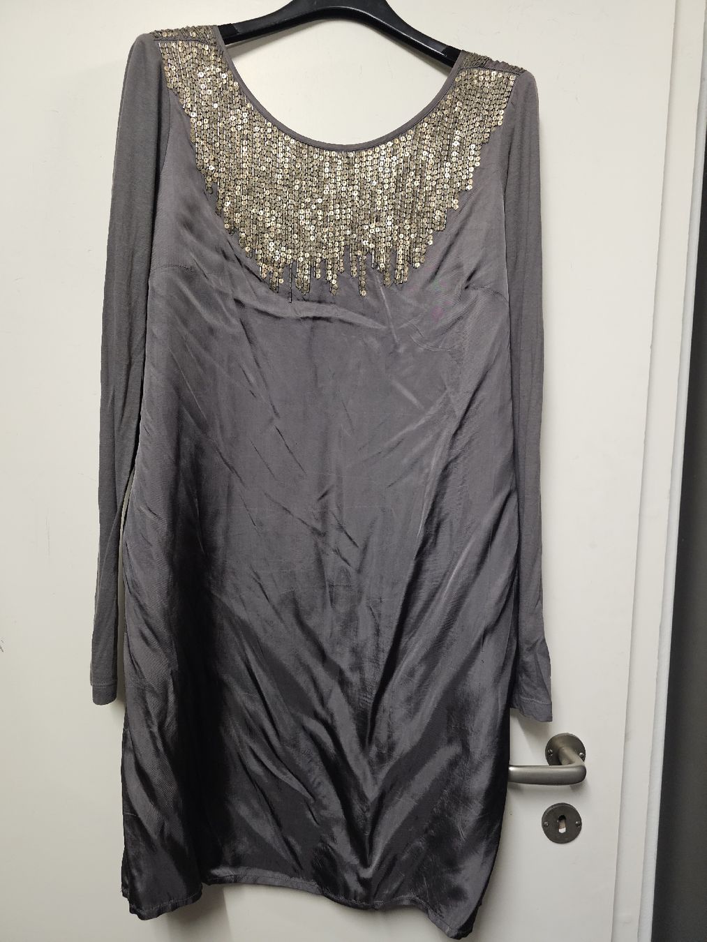 IKKS Kleider: Robe I.Code by IKKS/Originale/Neuve/Grise à sequins/T:40 – Neu (gemäss Beschreibung) aus Basel von Paloma6261